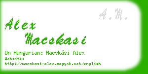 alex macskasi business card