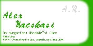alex macskasi business card